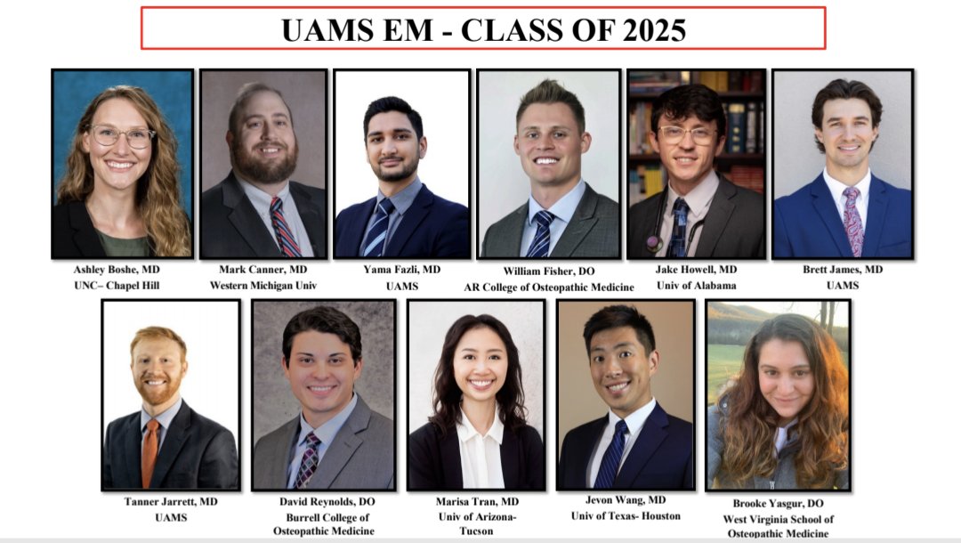 Hey everyone - CHECK IT OUT!!!!!!!!! 👀 We are so pleased to introduce the newest members to our UAMS EM family! 🎉🎉🎉🎉🎉

Class of 2025 - We CANNOT wait for you all to get here. The fun starts now!! 🥳🥳🥳

#MatchDay #UAMSEM  #NewInterns #NewFaces #NewFriends #NewFamily