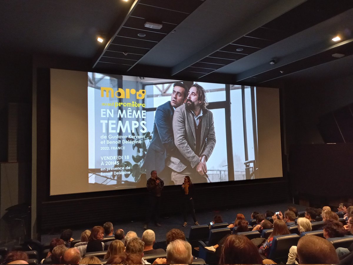 FredericSab's tweet photo. Avant première au cinéma de la Cité à Angoulême du film "En même temps", de Benoît Delepine et Gustave Kervern, avec Jonathan Cohen et Vincent Macaigne. Irrésistible. Hilarant. Sortie nationale le 6 avril prochain. #delepine #Kervern https://t.co/cOq07NpZdo