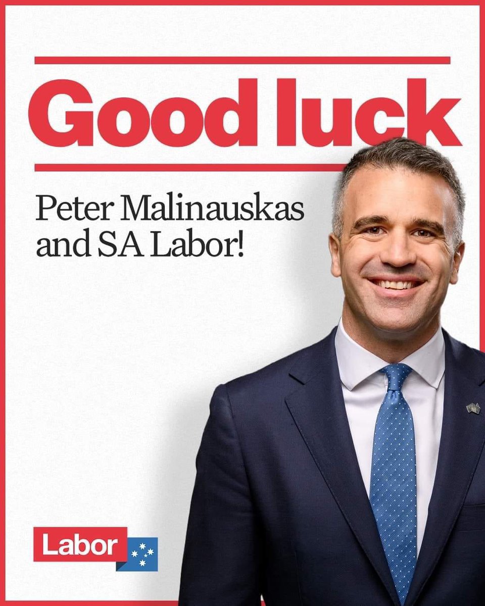 Good luck to <a href="/PMalinauskasMP/">Peter Malinauskas</a> and <a href="/alpsa/">SA Labor</a> 🤞

And huge thank you to all Young Labor members volunteering today!