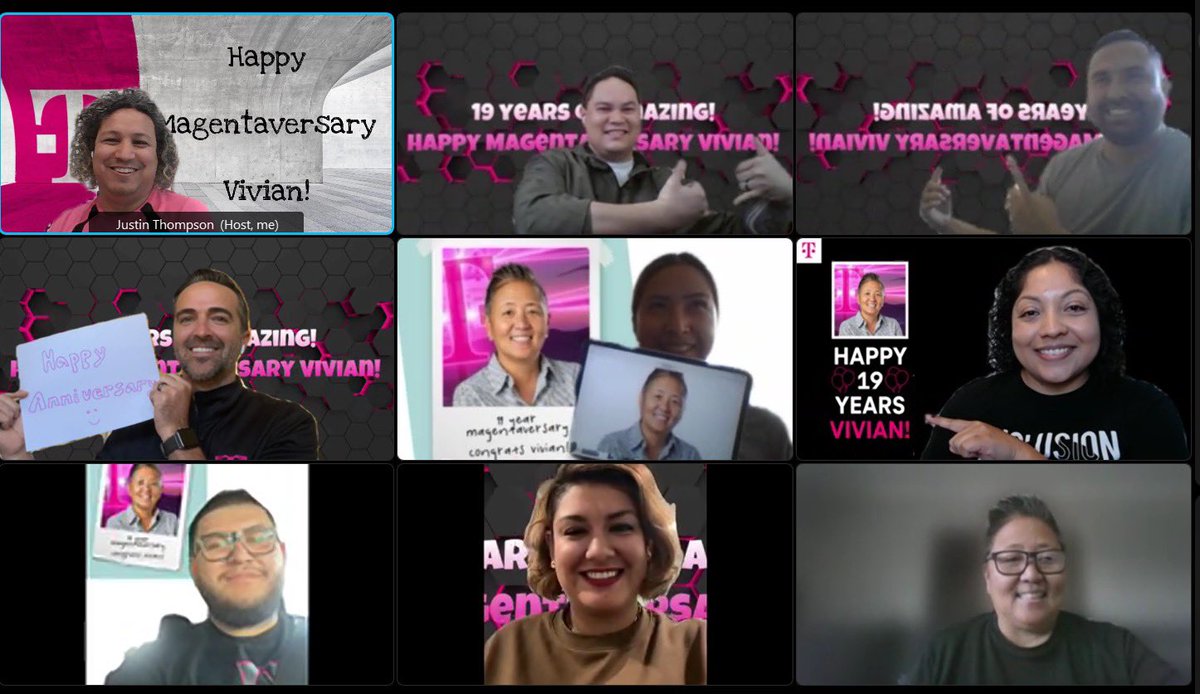 ludzchoi's tweet photo. HAPPY 19 Years MAGENTAVERSARY @vtsuda01 🙌🏻 Its an HONOR to be in this New Leadership Team with YOU!!! 🔥🎉🎊🍾 
@JTMobileUS @LAS_SAC https://t.co/0FXWqsYLfT