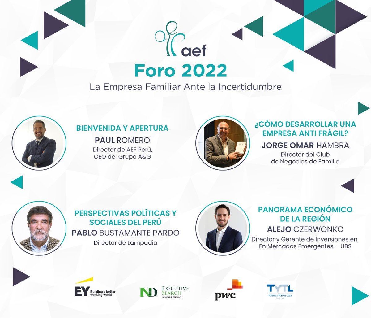AefPeru's tweet photo. Estamos a menos de 02 semanas de nuestro FORO 2022, “La Empresa Familiar ante la Incertidumbre”.
¡Si deseas tener más información, contáctate nosotros! https://t.co/TRAJy6JQzD