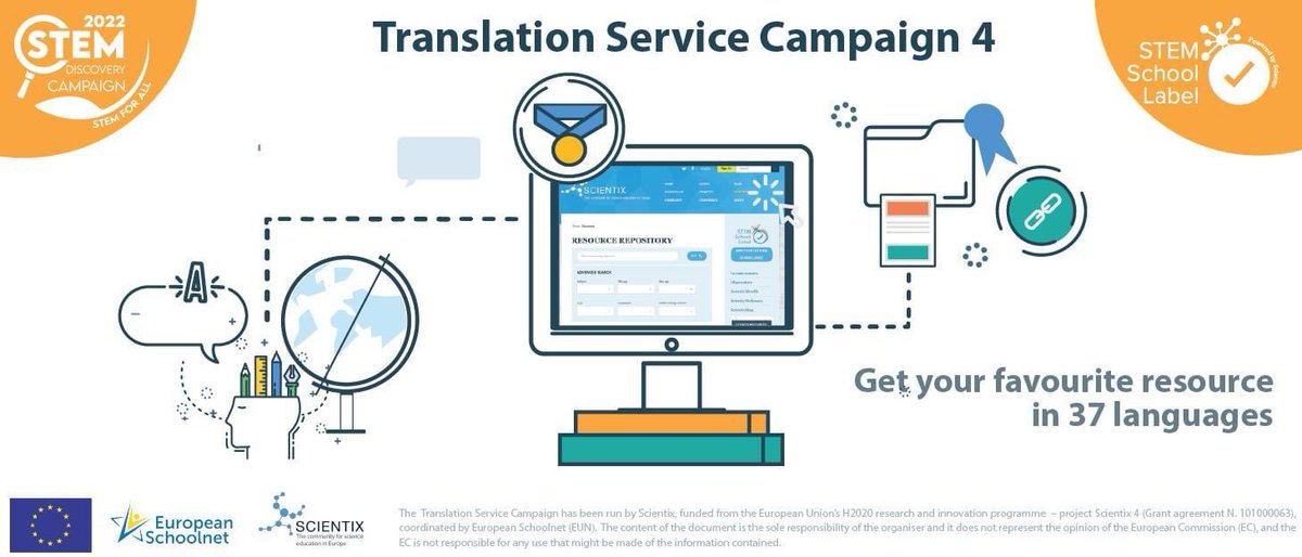 SecilDoganer's tweet image. Scientix wants teachers around the 🌍 to include #STEM in their lessons and make it accessible for everyone. Scientix repository and get the chance to have it translated into 37 languages!
#TranslationServiceCampaign 🔗 bit.ly/3sjmf7c  @scientix_eu @ScientixTurkey