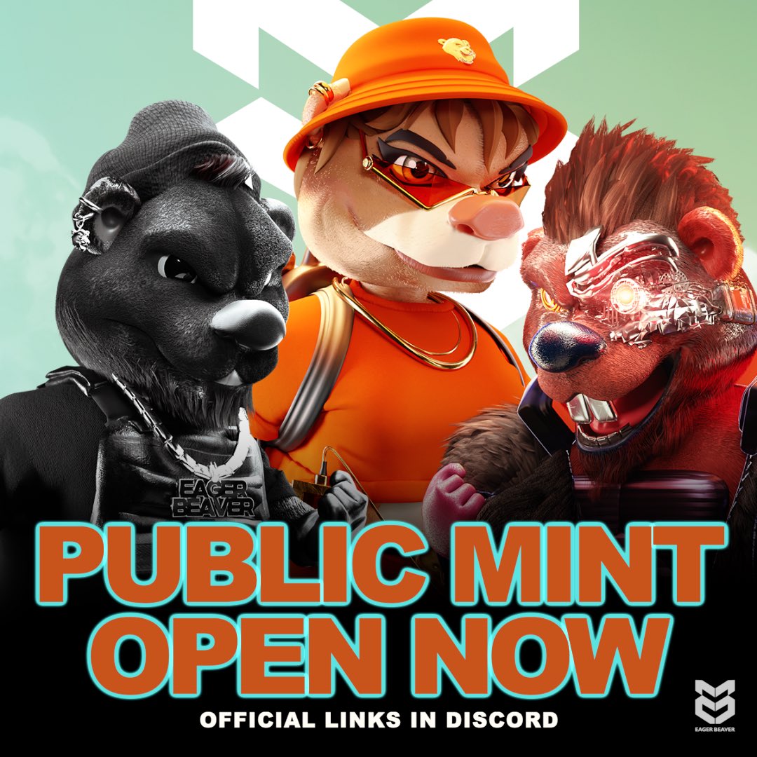 Congrats to all the beavers who copped during the WL mint 🙌🙌🙌

Public mint is now open and the mint price is 0.15 ETH. Link in bio.

#eagerbeavernft #NFTCommunity #ethereum #eb #kiwiproject