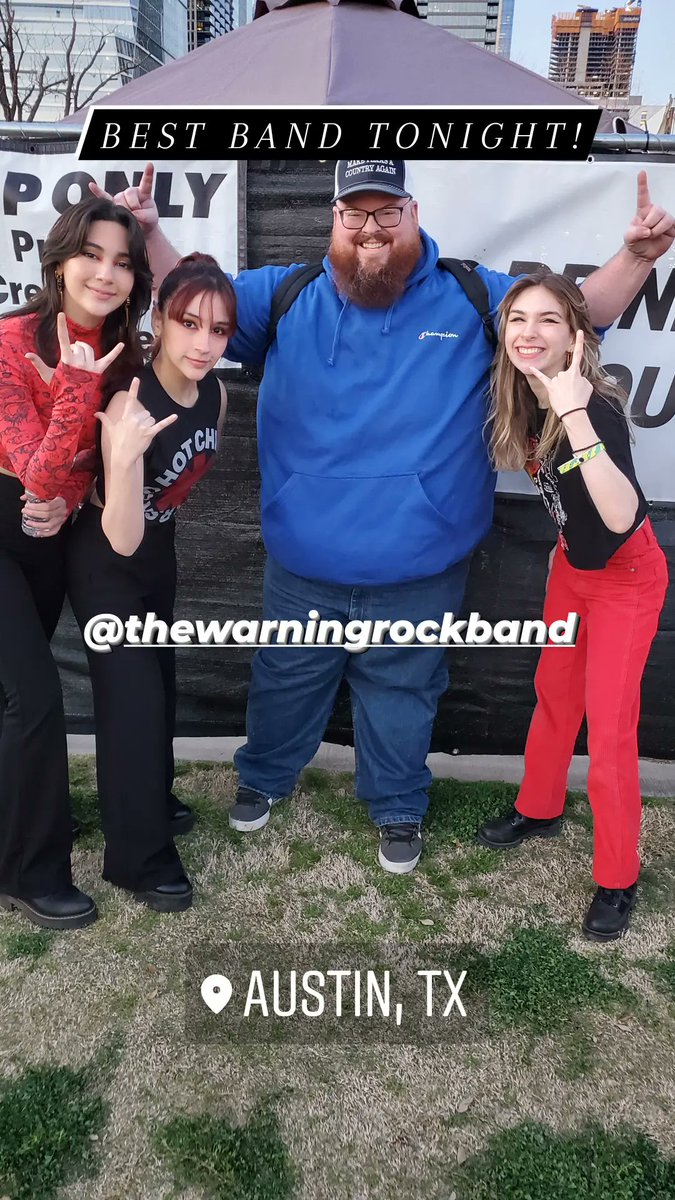 AlanTX1837's tweet photo. Best band tonight! Austin, you've been Warned! @TheWarningBand2 https://t.co/S8dxsP0zHe