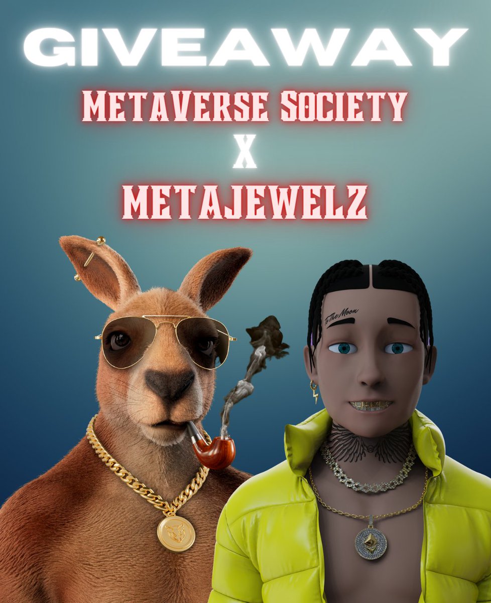 🎁GIVEAWAY🎁
We are teaming up with @MetaSociety2022 &amp; are giving 10 Whitelist spots!

To join:
1️⃣ Follow <a href="/metajewelz/">Metajewelz</a> &amp; @MetaSociety2022
2️⃣ Like &amp; Retweet
3️⃣ Join discords
discord.com/invite/KS2jGN6……
discord.com/invite/metaver…

#NFTGiveaway #NFT #NFTS #NFTCommunity #nftart #NFTdrop