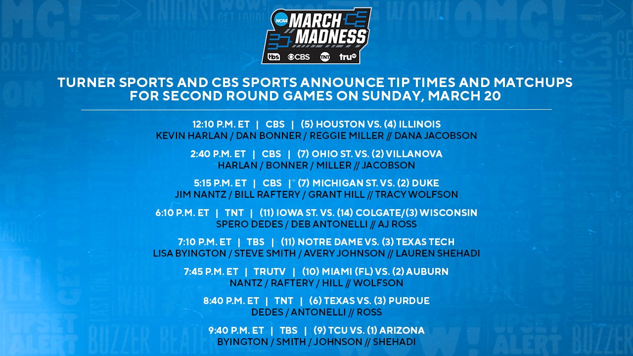 March Madness Men’s Basketball TV on Twitter "Turner Sports and CBS