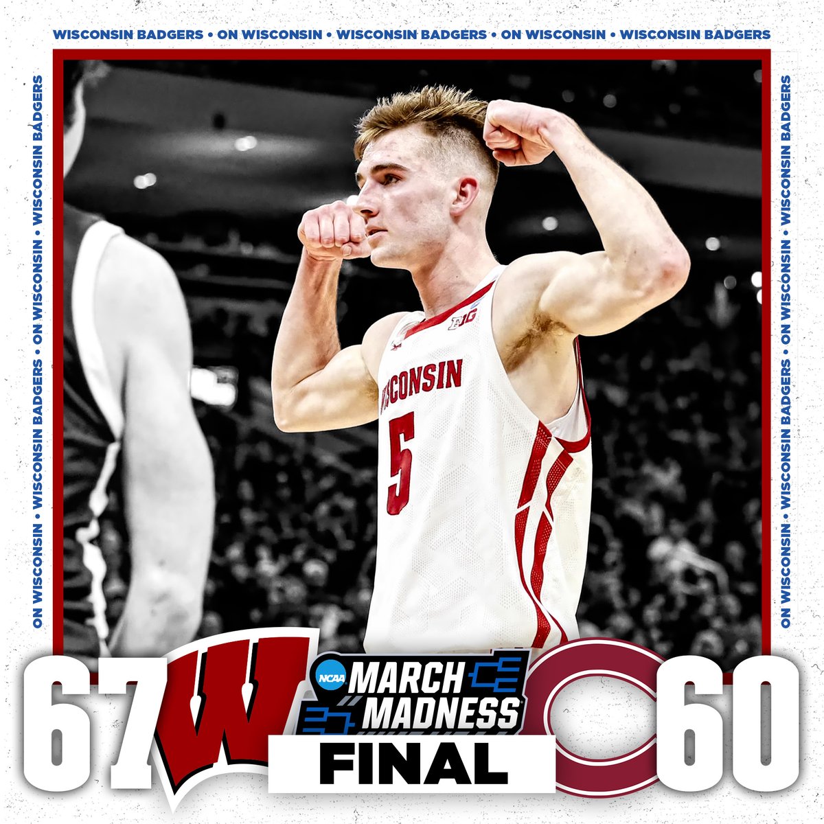 BadgerMBB's tweet photo. On, Wisconsin to the Round of 32!

#OnWisconsin #MarchMadness https://t.co/VEKfOZhbWE