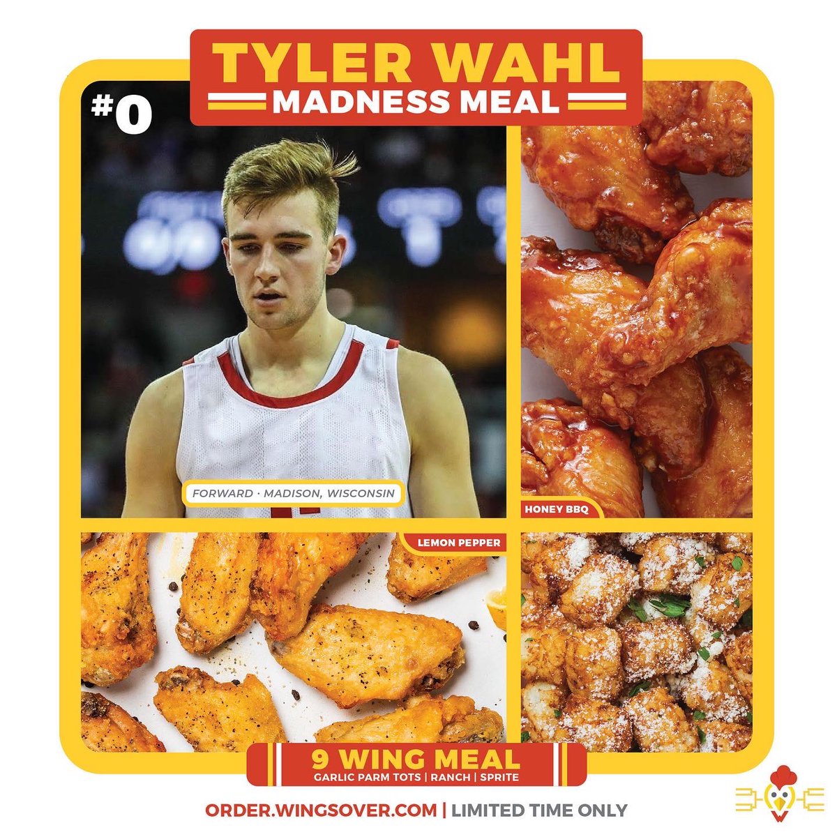 15 Points 🏀
9 Rebounds 💪
9 Wings 🍗

Congrats <a href="/tjwahl01/">Tyler Wahl</a>