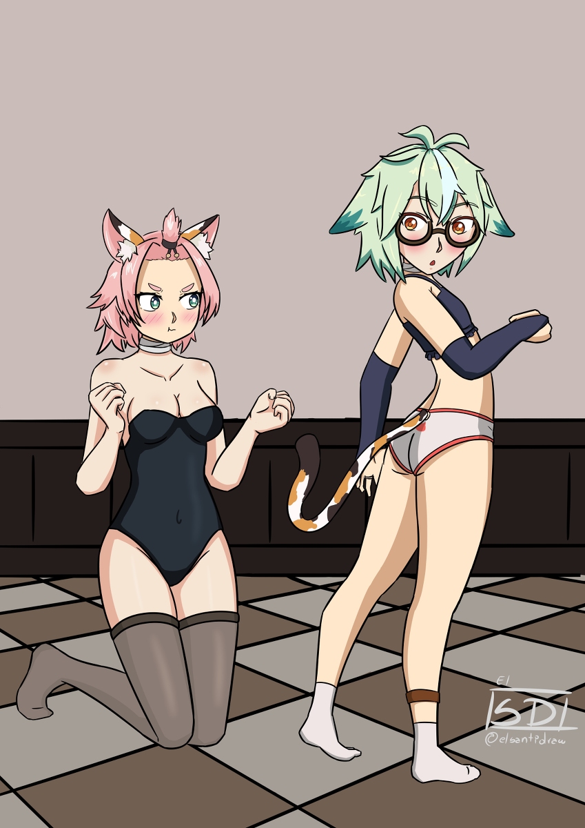 DrawElsanti's tweet photo. Diona and Sucrose HS #genshinimpact #headswap #head_swap #sucrose #diona #挿げ替え #すげ替え #TSF https://t.co/uBzH291LAJ https://t.co/NudG9Pvq4B