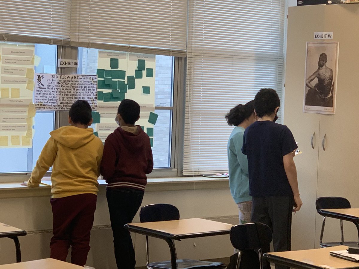 abkosoy's tweet photo. Slavery Gallery Walk - My 5th grade students exploring, sharing, and learning.
⁦@HMSComets⁩ ⁦@HPSComets⁩ https://t.co/g5TJ7Gu7dG