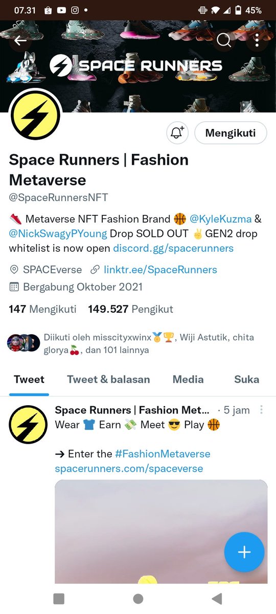 MercusuarRose's tweet photo. @chitaglorya__ @SpaceRunnersNFT Done https://t.co/oUKfUyzfbW