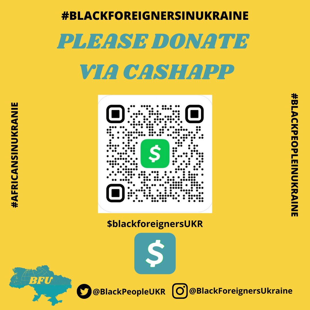 BlackPeopleUKR's tweet photo. We're always grateful to those who wish to #donate to our mission. For those of you wishing to donate via #CashApp, we've got you covered:

#Ukraine
#Donations
#AfricansInUkraine
#BlackForeignersInUkraine
Other funding methods are available on our site:
https://t.co/kBGVIL4RGG https://t.co/YQpoLTJ70h