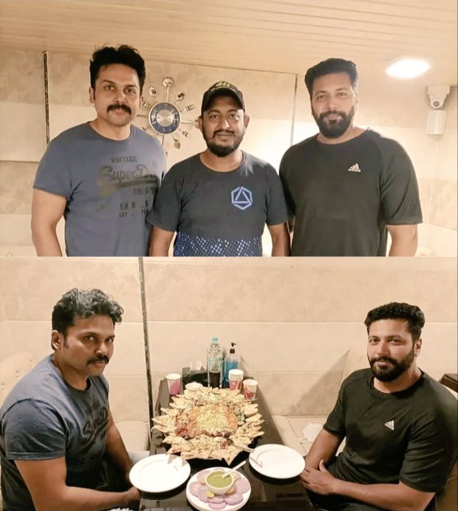 asaleem2007's tweet photo. .@Karthi_Offl &amp; @actor_jayamravi 

 #PonniyinSelvan https://t.co/28GKqrfytn