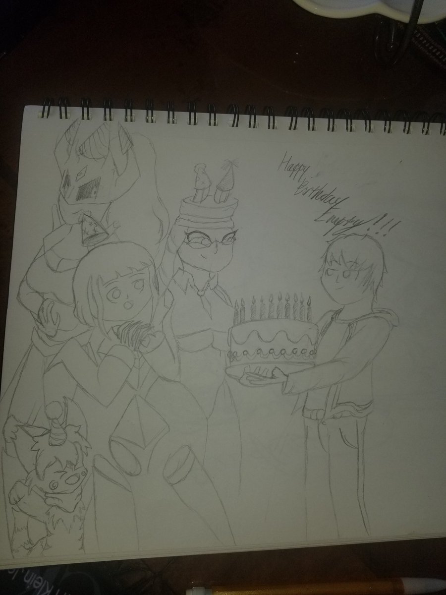 RT @64Brkr: Little late b-day gift for @EmptyOutThere, my main OC giving their OCs a little cake https://t.co/o6FeLajom8