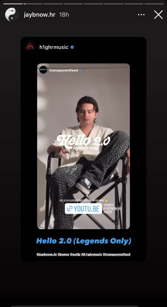 JaDineNATION's tweet photo. IGS promotion from @jaybnow_hr and @H1GHRMUSIC ❤️

Link: https://t.co/dwIihb5KC8 

James Reid x JAY B x ØZI  #HelloLegendsOnlyMV https://t.co/KHI9MRjhc4