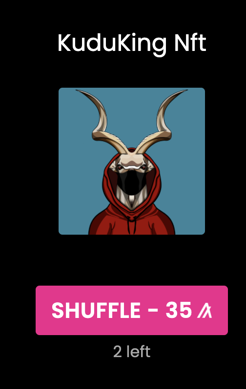 ALGOxNFT's tweet photo. Down to make someone's day? Here are a few nearly sold out shuffles 🥳🥳🥳

@AlgoBorbs https://t.co/rmlBsex1xi

@KudukingNft https://t.co/lAnsDKDaks

@SeahorseArmy https://t.co/zkxQAKPS5k

#instashuffle #algorand #algofam https://t.co/XenKRz0Azu