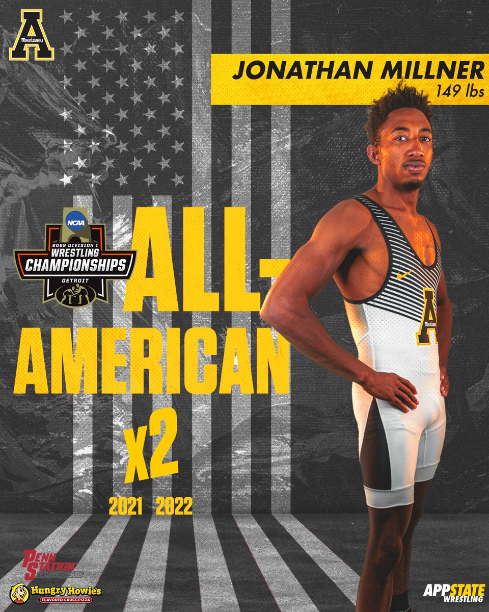 🇺🇸 𝗝𝗢𝗡 𝗝𝗢𝗡! 🇺🇸 

Jonathan Millner repeats as an All-American with an 8-1 decision against 8th-seeded Max Murin from Iowa! 🇺🇸✌🏾

#ReAchTheSummit | #NCAAWrestling