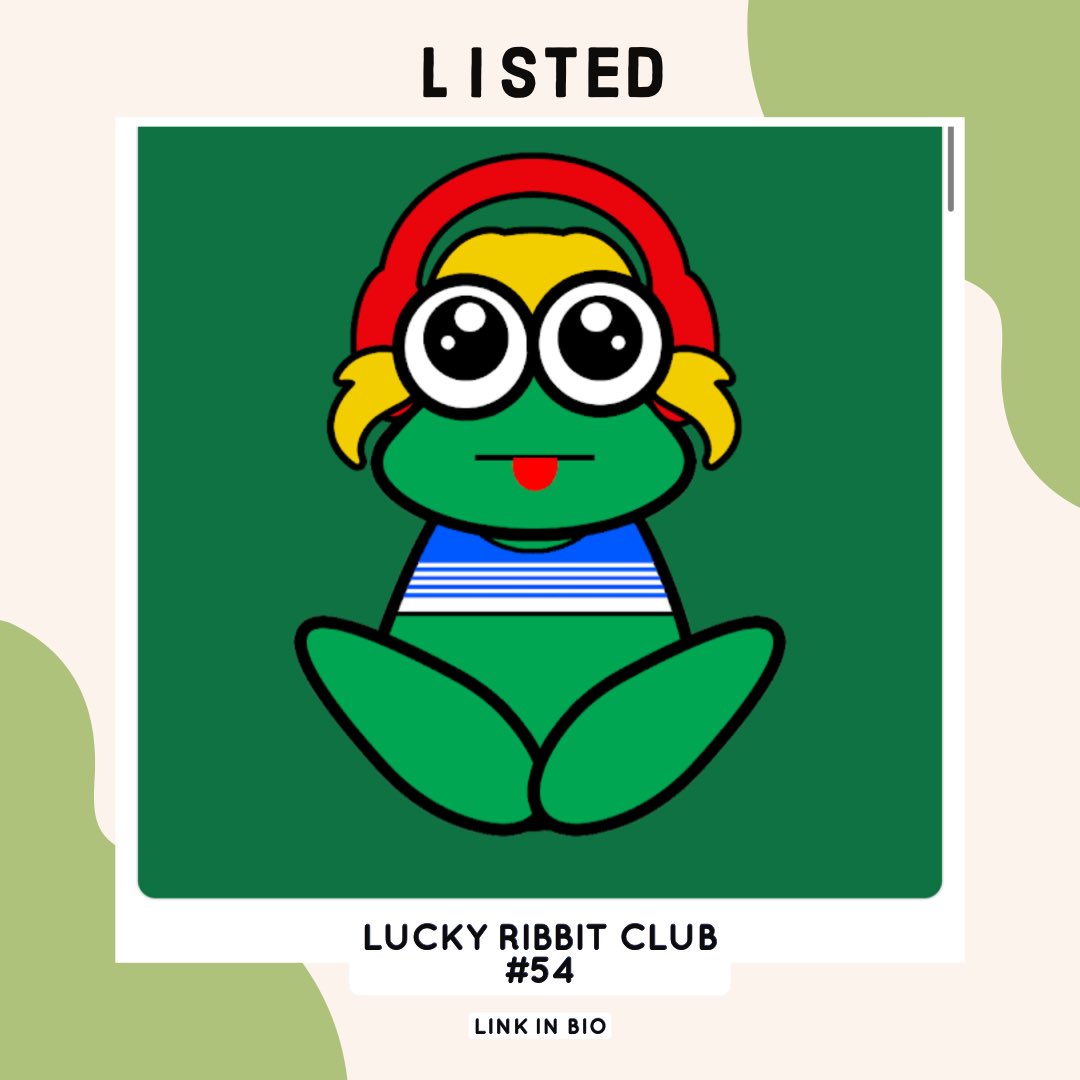 ClubRibbit's tweet photo. #54 LISTED. BUY IT FAST 🐸
#NFTs #MintingNow https://t.co/h4W1lGfrKv
