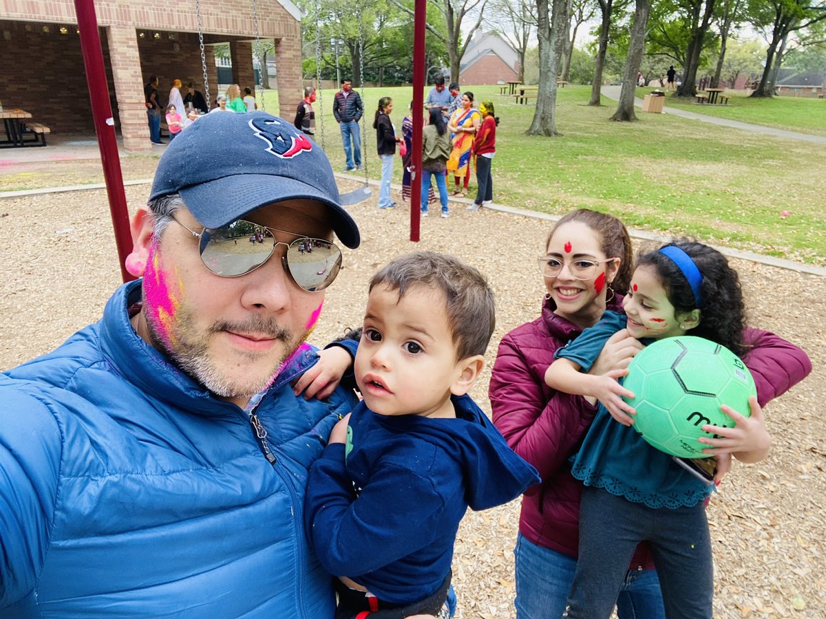 AngelLuisVega's tweet photo. From our family to yours Happy Holi!
Our family experiencing Holi for the very first time with new friends and family. Memory from March-2020, just weeks before a global pandemic would hit our lives.
#holi2022 #goodprevails #stopthewar #teamvega https://t.co/8ZE1h5X9mD
