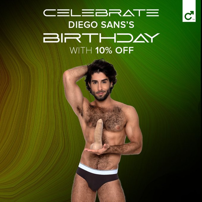 Celebrate the birthday of @diegosansporn all month long with 10% off his Fleshjack and dildo! Only at