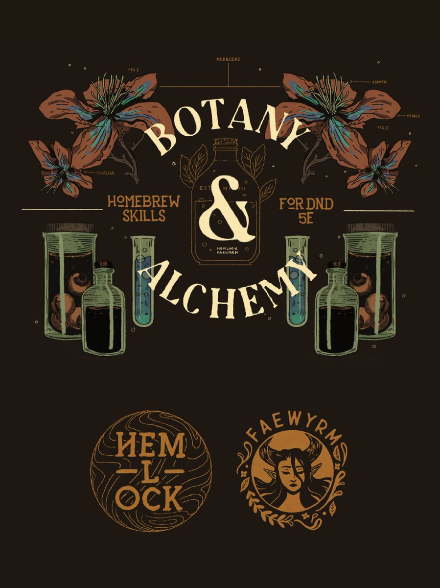 Botany &amp; Alchemy, a free supplement for D&amp;D @faewyrmart and I made together. Enjoy some fun potions and get more immersion for traveling through nature or hacking monsters :> 