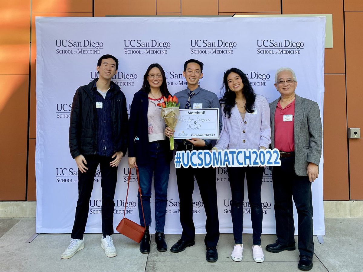 YeiKevin's tweet photo. I could not be happier to be starting my residency in Vascular Surgery here at UC San Diego! Excited and inspired to embark on this journey surrounded by the very best friends, family (both 2- and 4-legged), and mentors #ucsdmatch2022 https://t.co/OlAfVvGm5Z