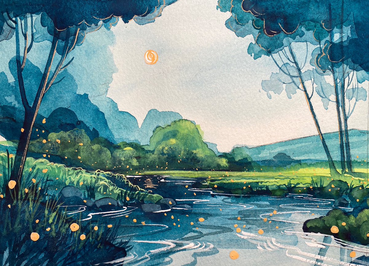 tagsalegirl's tweet photo. Just some recent gouache paintings I think looks pretty together! https://t.co/LSU3804fKa