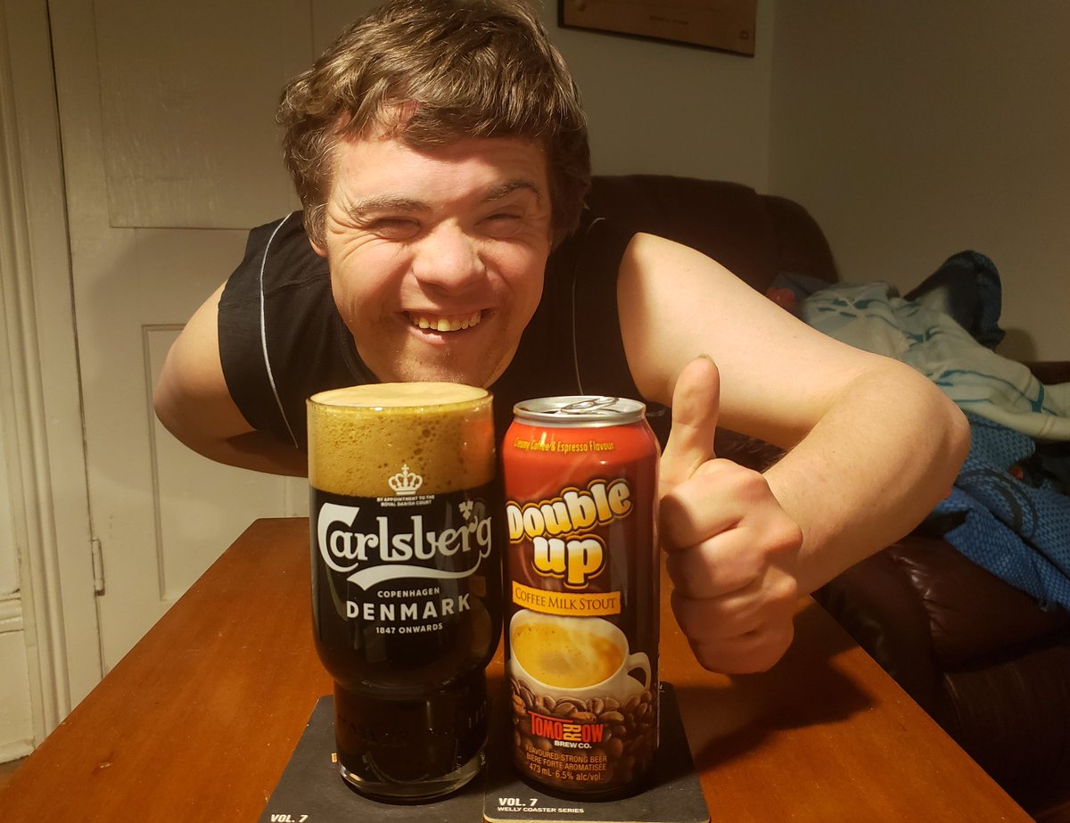 BeerStoreDude's tweet photo. Another "If I see it, I buy it" beer. Sometimes a beer just grabs me and becomes a favourite. While most Stouts and Porter have a nice coffee essence, @TomorrowBrewCo Double Up Coffee Milk Stout is *POW* coffee in your face! The lactose gives it a creamy feel. Love this one. https://t.co/ShGeaHPQkr