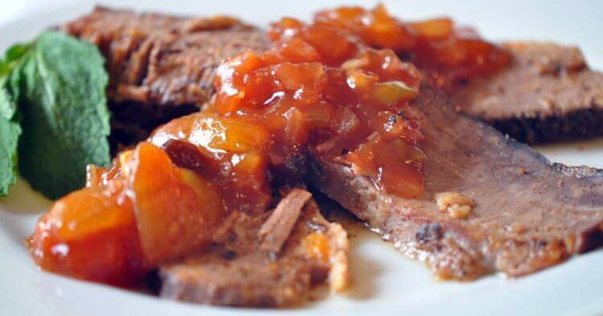 Crock Pot BBQ Beef Brisket with Mango BBQ Sauce Recipe : ObesityHelp