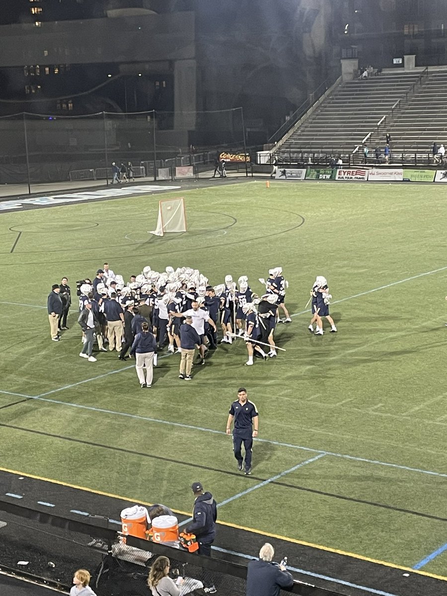 PeteMedhurst's tweet photo. For the first time since 1969 @navymlax wins at Homewood Field! Navy 11 Hopkins 10! Max Hewitt with 4 goals, Patrick Skalniak With 3. Hewitt three straight in the 4th to win it. Pat Ryan with 12 saves for the winners!! https://t.co/lgJaPQTDSd