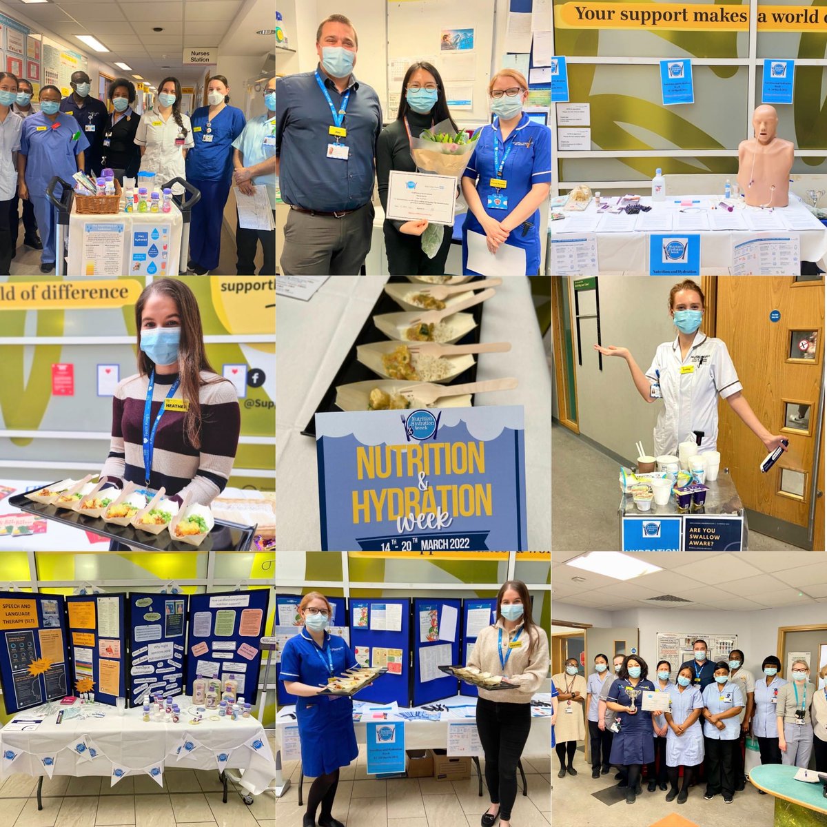 KingsCollegeNHS's tweet photo. As #NutritionAndHydrationWeek2022 comes to an end, we want to thank our staff, patients and visitors for raising awareness and taking part in #NutritionAndHydrationWeek2022 at King's.

#TeamKings l #NHWeek2022 l @NHWeek https://t.co/t6IMePZNVw