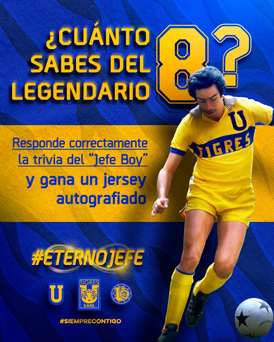 <a href="/TigresOficial/">Club Tigres 🐯</a> invita a sus aficionados que tanto conocieron a <a href="/TomasBoy6/">Tomas Boy Espinoza</a>. Quien gane se ganara una playera de <a href="/TomasBoy6/">Tomas Boy Espinoza</a> cuando fue jugador de <a href="/TigresOficial/">Club Tigres 🐯</a> 
<a href="/depo_red/">DepoRed</a> 
<a href="/TigresOficial/">Club Tigres 🐯</a> 
<a href="/LigaBBVAMX/">Liga BBVA MX</a> 
📷 <a href="/TigresOficial/">Club Tigres 🐯</a> 
#EstoEsTigres #SiempreContigo #SienteTuLiga #GritaXLaPaz