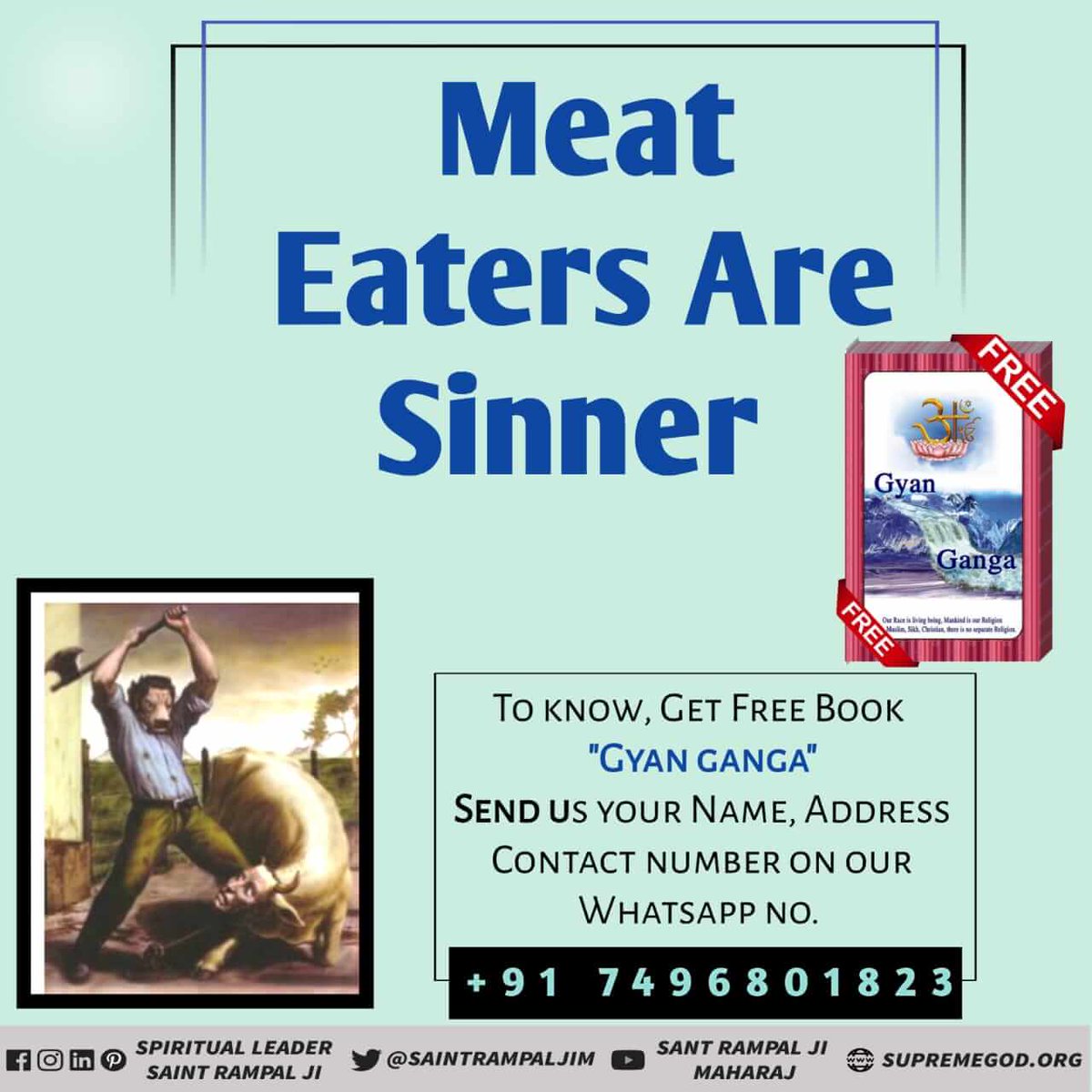 itsshyamalways's tweet photo. #GodMorningSaturday 
A goat or a cow is also the child of that Supreme God and by Killing them one incurs heinous sin. That is the sole reason God has laid down the rule that all human beings should be vegetarian.
#SaturdayThoughts 
#SaturdayMotivation https://t.co/Y32L7Ojs73