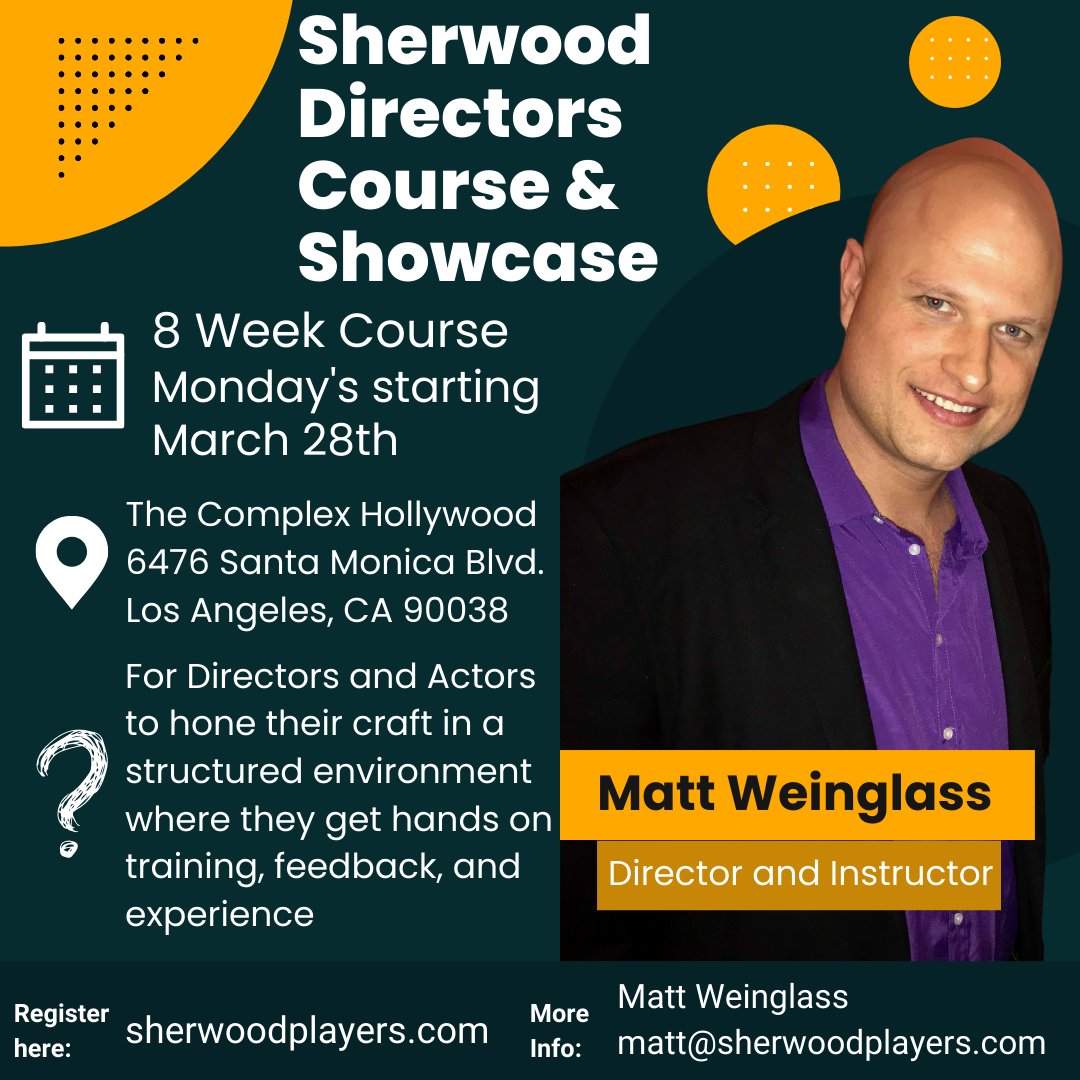 themadwin's tweet photo. ATTENTION WRITERS, ACTORS &amp; DIRECTORS Are you ready to get into a safe, professional and motivating environment, where you can nurture that storytelling bug you've had cooped up inside you? Then check out Sherwood's Directors Course and Showcase!
https://t.co/B0zFSV0SWV https://t.co/bq7Ri0ZEdt