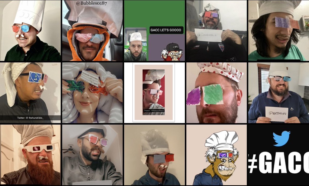 Congratulations to all these winners! You all look amazing as our Chef Hat 3D Glasses Members Only #GACC please go to the #discord open a ticket and we will get you your #MACC WhiteList spot! 

Ooh Ooh Aah Aah!