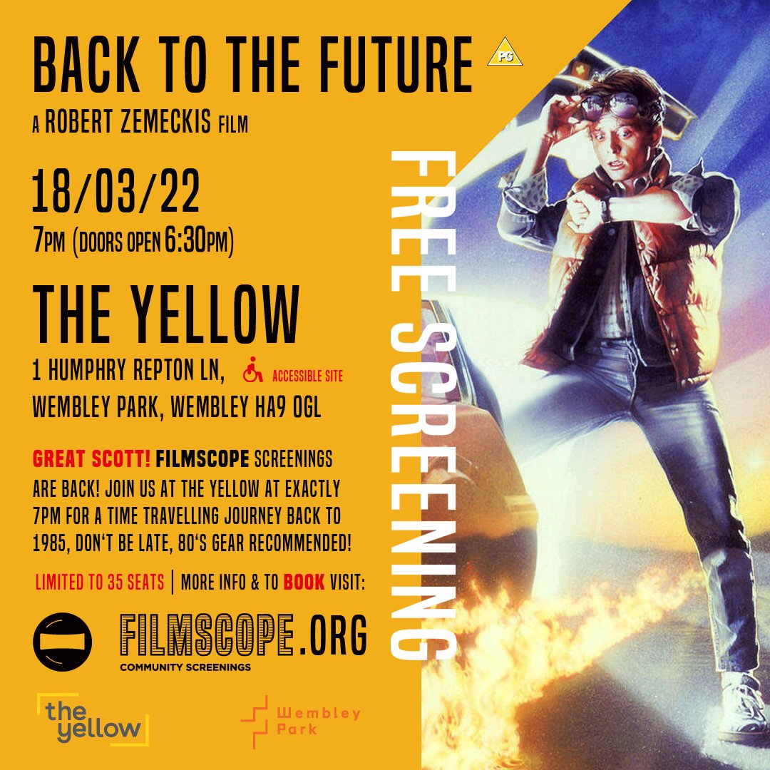 filmscope_'s tweet photo. Wonderful to be back @theyellow @WembleyParkLDN today and a big hand to everyone that came out to support our community screenings! Thank you! Great time watching #bttf after so many years too! https://t.co/OUjwzgtTPe