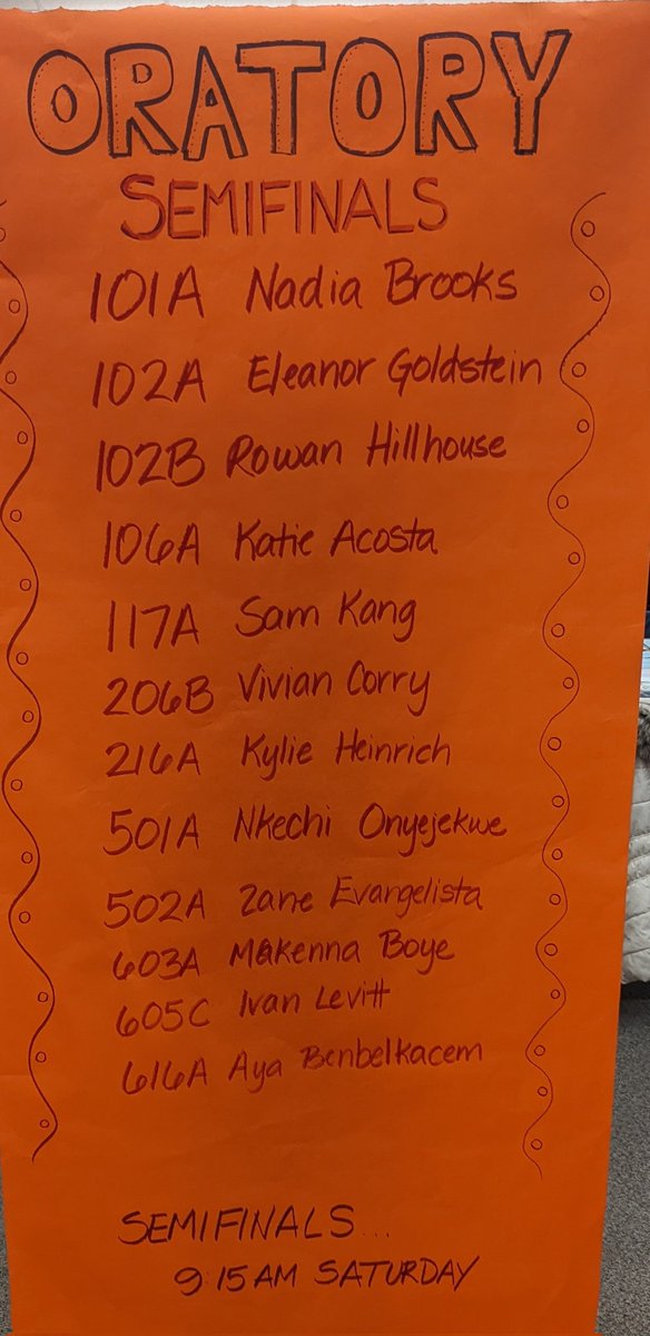 chsaaspeech's tweet photo. Congrats Original Oratory semifinalists! #22costatespeech https://t.co/B8bHU0KD8q