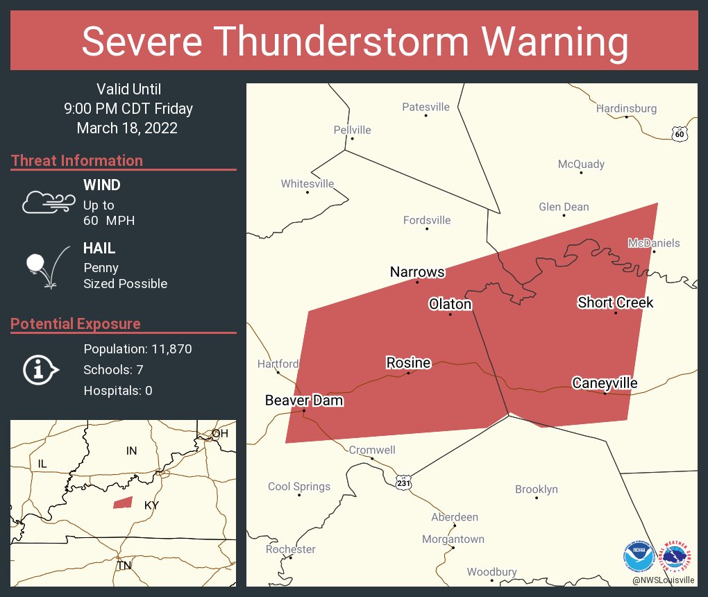 NWS Louisville on Twitter "Severe Thunderstorm Warning including