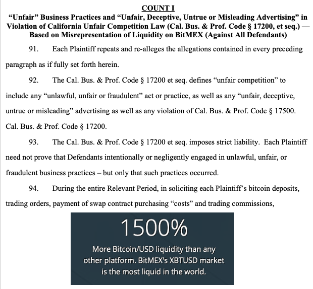 ppogodin's tweet photo. Regrouping and rearming before filing a new batch of court cases against #BitMEX for falsely claiming, for 2.5 yr, 1500% more liquidity than competition (and market manipulation) in both state and federal courts! BitMEX generated $2B in profits using this false advertisement. https://t.co/u3xM1xKwRR