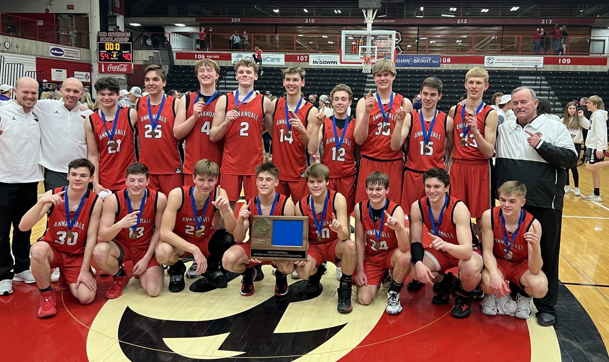 AnnandaleCards's tweet photo. Annandale Boys Basketball are the Section Champs after a 54-40 Win vs Albany! https://t.co/h08O6yVNUg