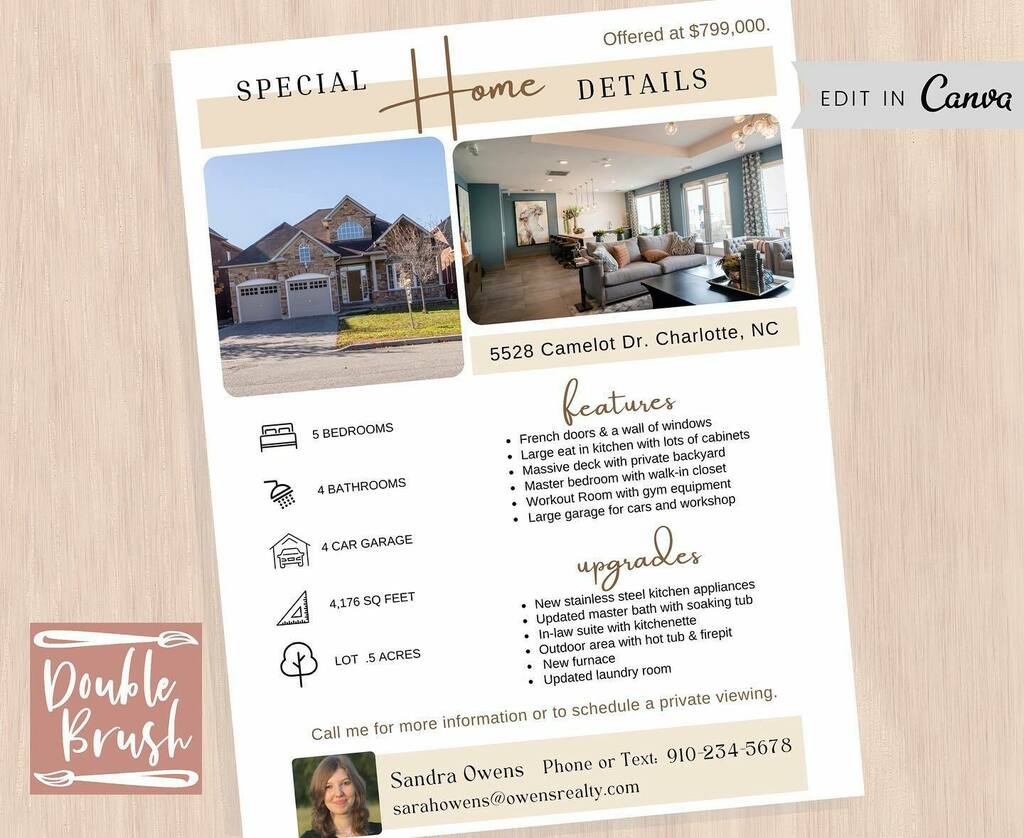 DoubleBrush's tweet photo. Professionally designed home features real estate flyer — fully editable Canva template. Use as many times as needed for as long as you want. Available at https://t.co/3aBZa8fcXn
.
.
#realestatemarketing #realestateflyers #homefeatures #realestatetemplat… https://t.co/3j6eMNUNSt https://t.co/fd3PhmycY0