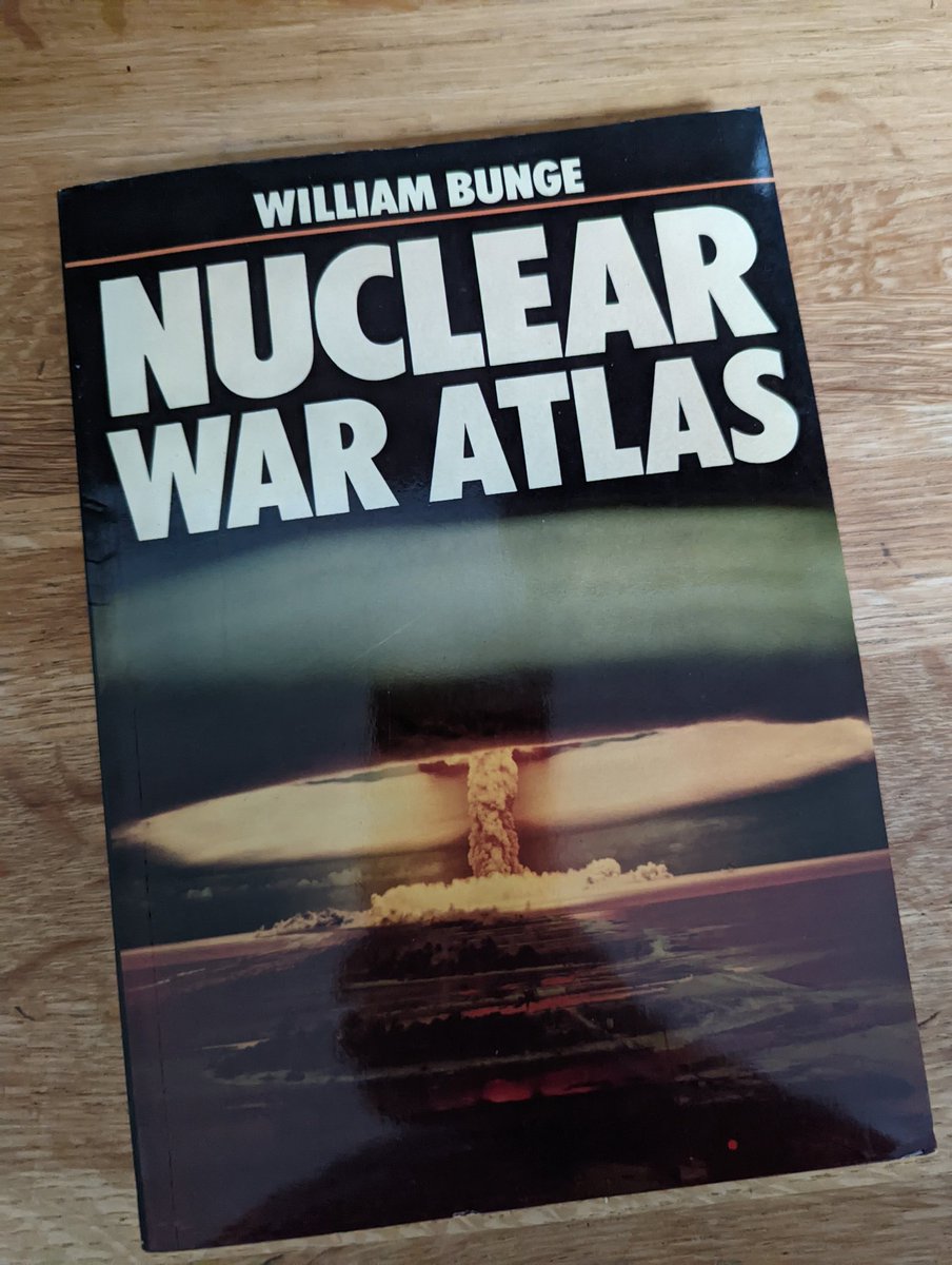 kennethfield's tweet photo. Never owned a copy of Bunge's classic Nuclear War Atlas but it seemed about the right time to remedy that hole in my collection. Subtle, simple, spectacular #cartography  #mapsathome https://t.co/diAFRWDZx0