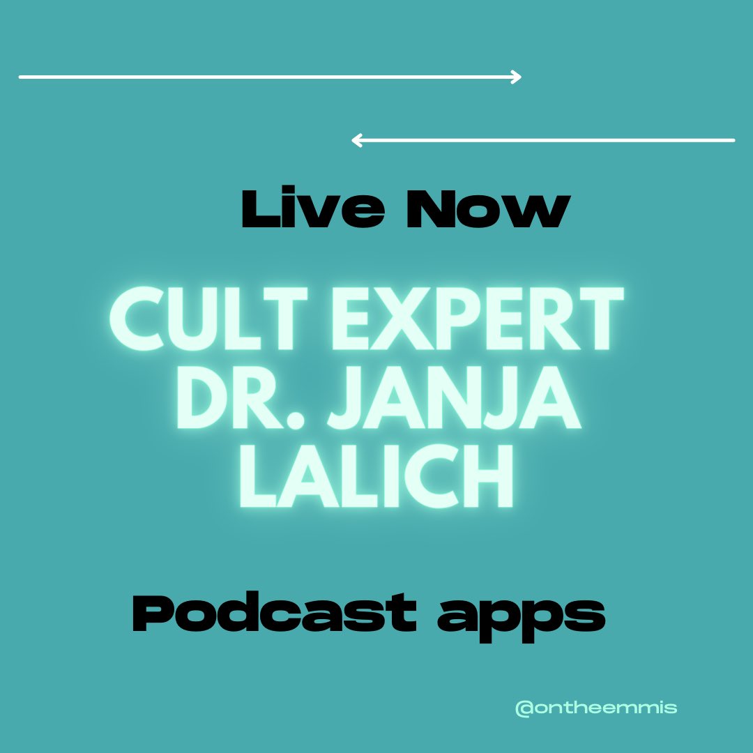 ontheemmis's tweet photo. My episode with the inimitable @Janja_Lalich is live on all the podcast apps now! https://t.co/LoKA6oy3Ai