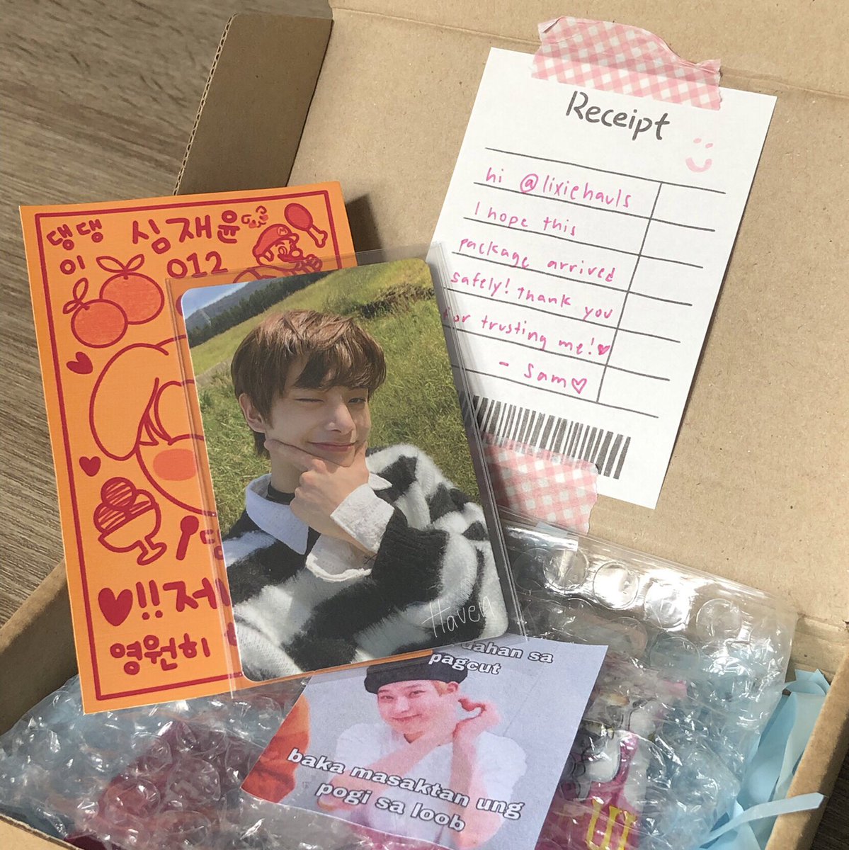 lixiehauls's tweet photo. π β #havenmails !
hi sammy! jake arrived to me safely :) the packaging was really secure and the freebies are so cute >< thank you ! π«Ά
βΌ @KSN_doop | #doopsieproof https://t.co/hbOQ24ot5q
