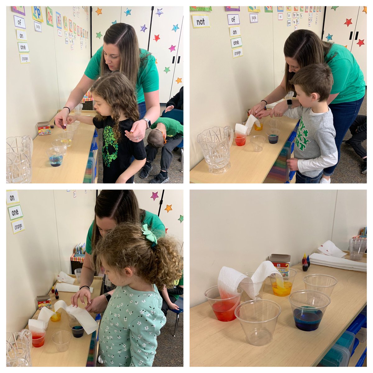 CRAMrsWeiss's tweet photo. We had a great time completing and observing our “walking rainbow” science experiment! This made for a fun filled St. Patrick’s Day! 🌈🍀 #StPatricksDay #rainbowfun @CRA_Bulldogs https://t.co/rQjL78pkQE