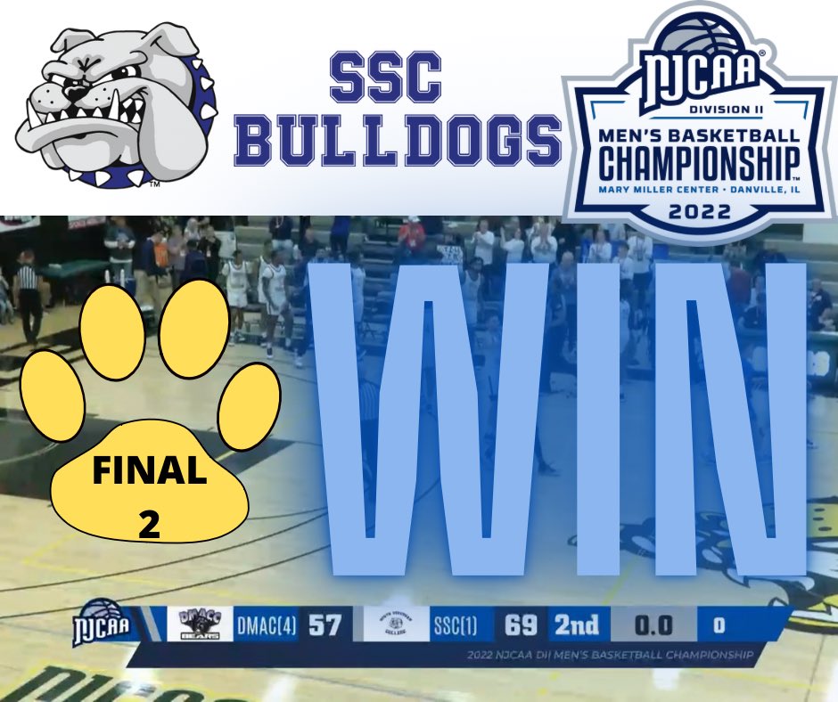 South_Suburban's tweet image. BULLDOGS WIN 69 - 57 and for the very first time we are headed to the NJCAA Division II Championship Game! #final2 #bulldogpride