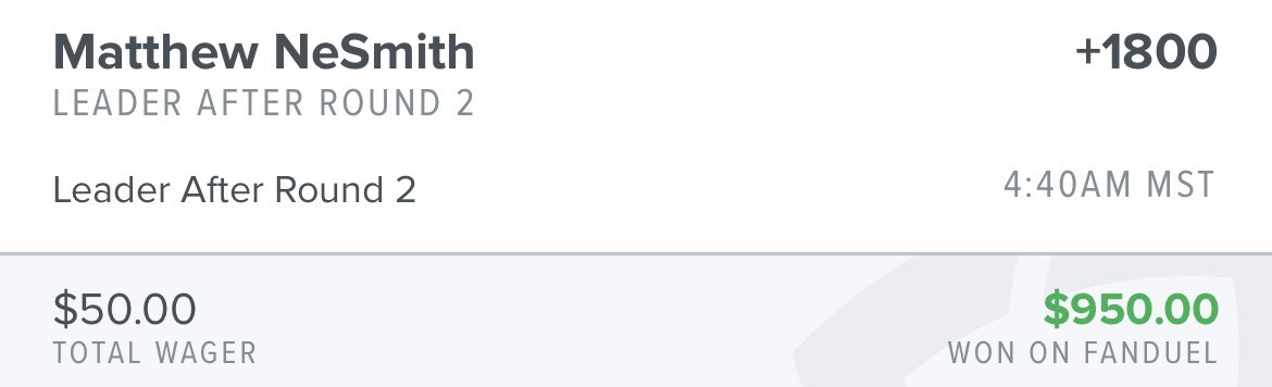 Nesmith making sure I start off my weekend right ⛳️