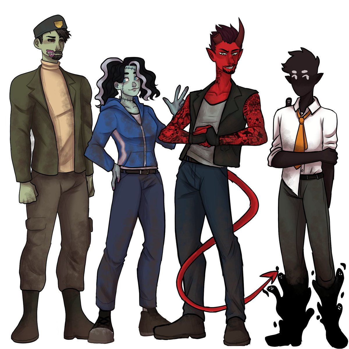 Crazyminded101's tweet photo. @ThatDevilBrony  pestered me to make this stupid crazy idea, and after months of waiting and him giving me references: HERE WE ARE!
#MonsterProm #MonsterCamp #L4D #B4B #L4Dau #ML4D #MonstersLeft4Dead (so many hashtags)
(some changes have been made to fit the characters) https://t.co/0ZOimnPo1H