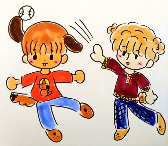 キャッチボールのtwitterイラスト検索結果