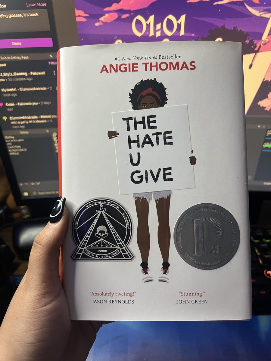 Get your reading glasses on, book club has started!!

Starting off with an amazing book, The Hate U Give.

https://t.co/9rPHbBE5Yi
https://t.co/9rPHbBE5Yi 

@SavageGaming @BlkGamerLeague @twitch #blackgirlstreamer #thehateugive #bookclub https://t.co/jdO23Vmy4U